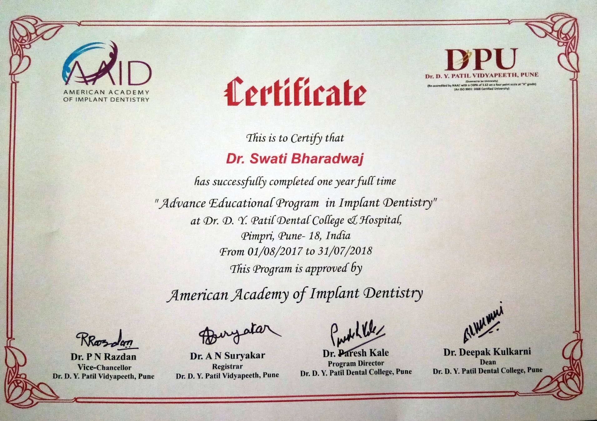 Cosmetic Dentistry Certification